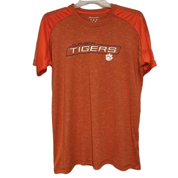CLEMSON TIGERS Performance Tee CHAMPION Mens Large Orange Logo Tiger Paw GameDay - Picture 1 of 9